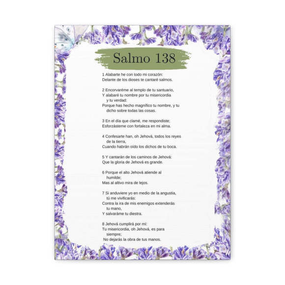 Salmo 138 Impresion De Arte Crist en la Pared Lista Para Colgar in Spanish Ready